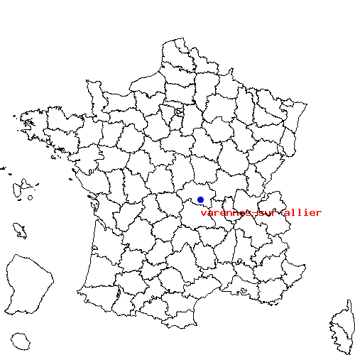 localisation sur le carte de varennes-sur-allier 