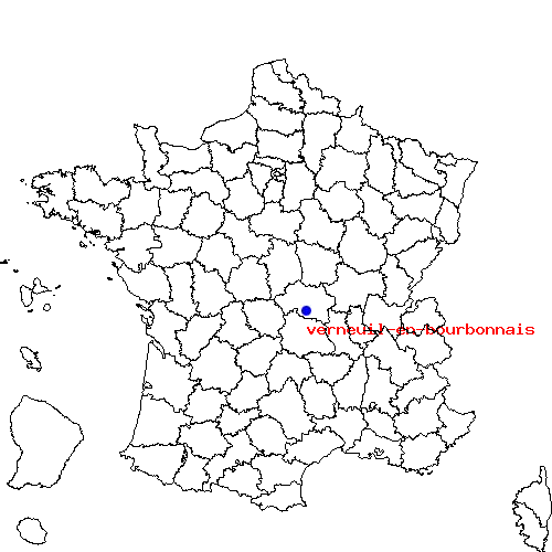 localisation sur le carte de verneuil-en-bourbonnais 