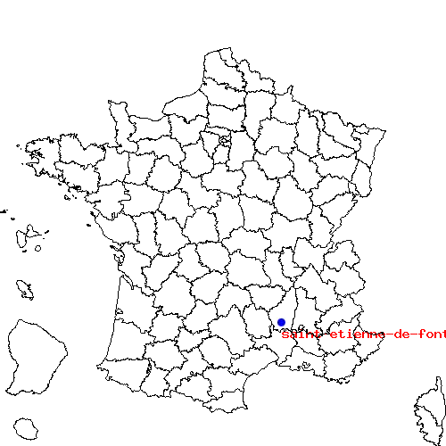 localisation sur le carte de saint-etienne-de-fontbellon 