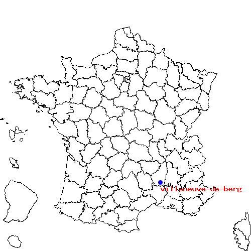 localisation sur le carte de villeneuve-de-berg 