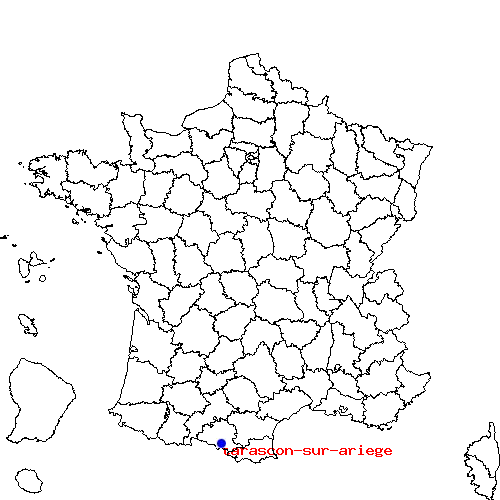 localisation sur le carte de tarascon-sur-ariege 