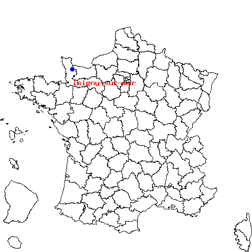 localisation sur le carte de isigny-sur-mer 