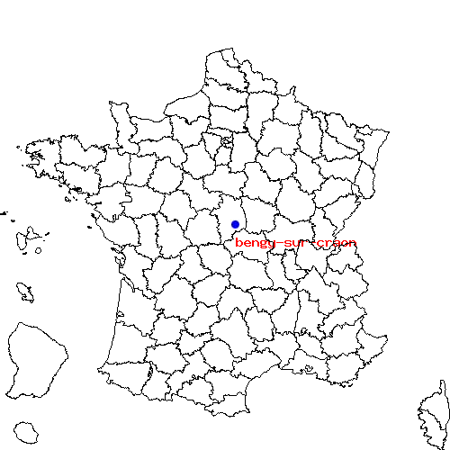 localisation sur le carte de bengy-sur-craon 