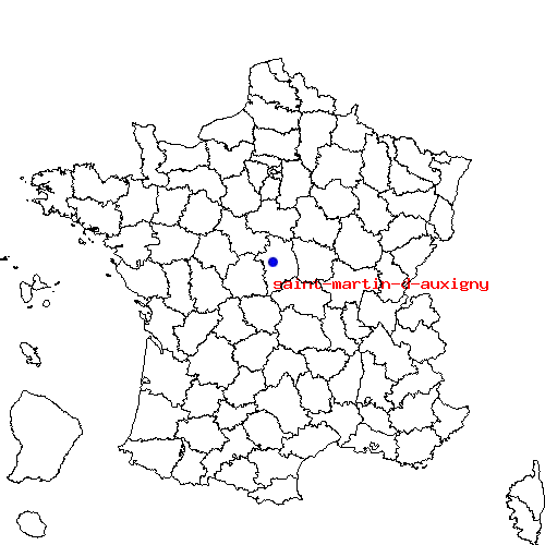 localisation sur le carte de saint-martin-d-auxigny 