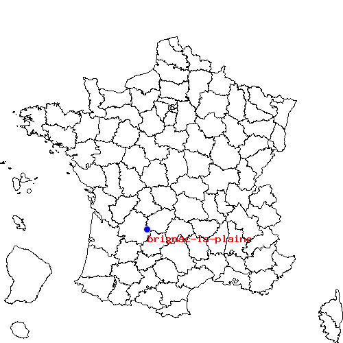 localisation sur le carte de brignac-la-plaine 