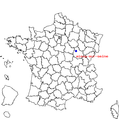 localisation sur le carte de aisey-sur-seine 