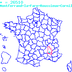 localisation sur le carte de Montferrand-la-Fare 26510