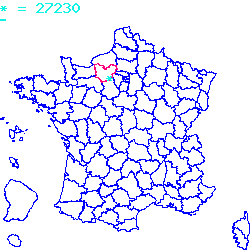 localisation sur le carte de Saint-Aubin-de-Scellon 27230