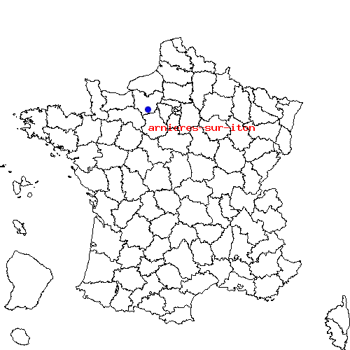 localisation sur le carte de arnieres-sur-iton 