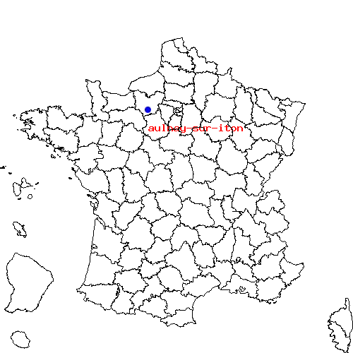 localisation sur le carte de aulnay-sur-iton 