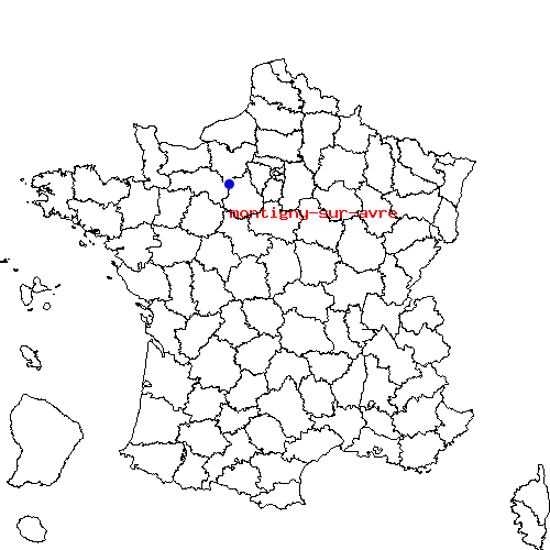 localisation sur le carte de montigny-sur-avre 