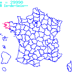 localisation sur le carte de Île-de-Sein 29990