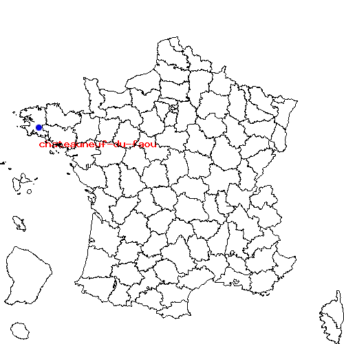 localisation sur le carte de chateauneuf-du-faou 