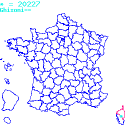 localisation sur le carte de Ghisoni 20227