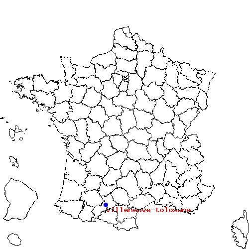 localisation sur le carte de villeneuve-tolosane 