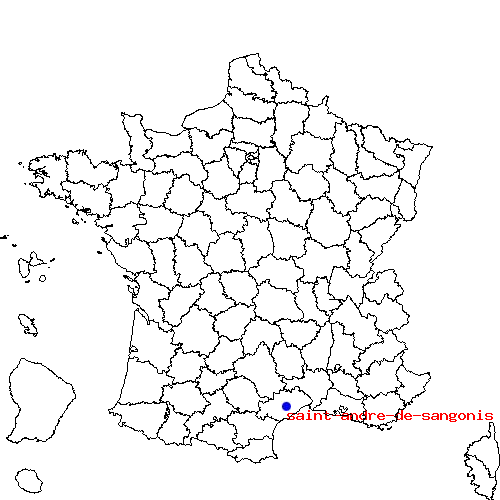 localisation sur le carte de saint-andre-de-sangonis 