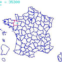 localisation sur le carte de Fougères 35300