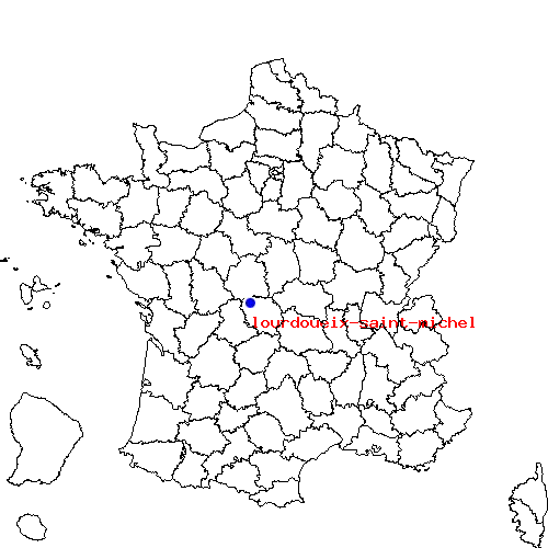 localisation sur le carte de lourdoueix-saint-michel 