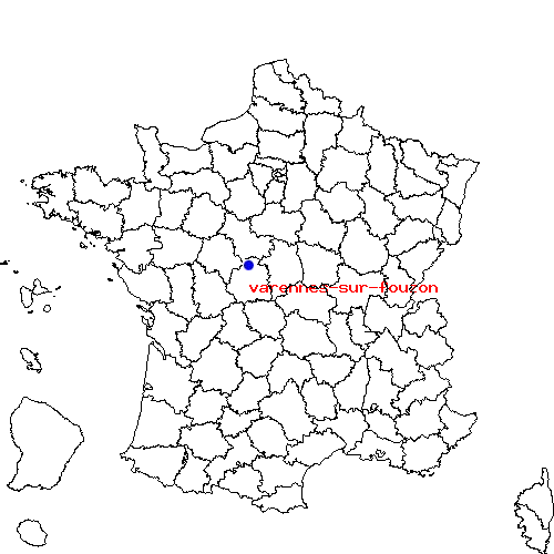 localisation sur le carte de varennes-sur-fouzon 