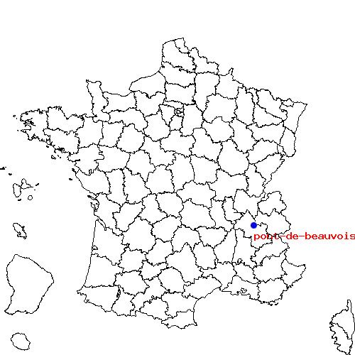 localisation sur le carte de pont-de-beauvoisin-38 