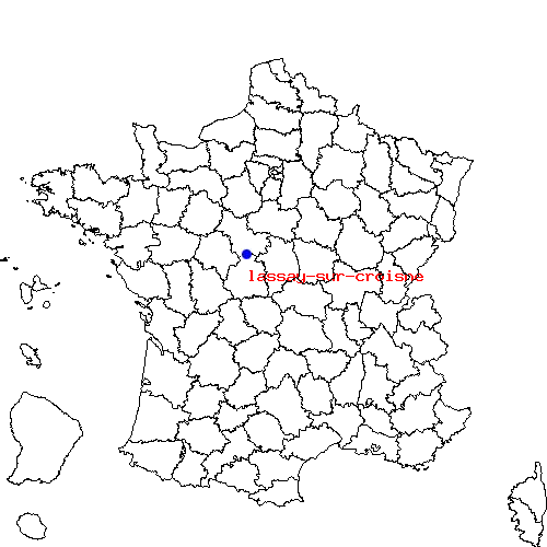 localisation sur le carte de lassay-sur-croisne 