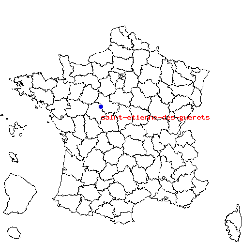 localisation sur le carte de saint-etienne-des-guerets 