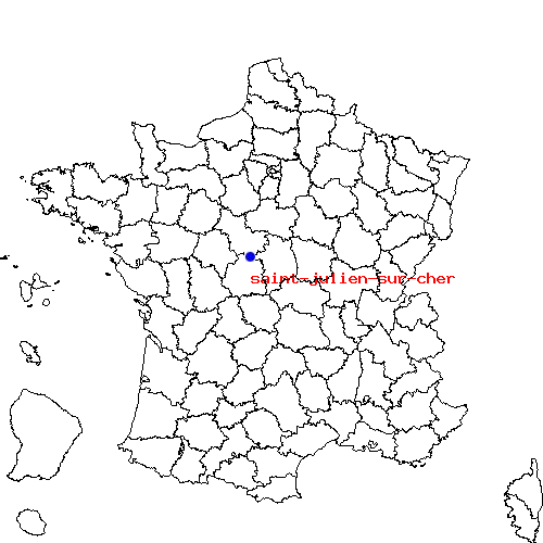 localisation sur le carte de saint-julien-sur-cher 