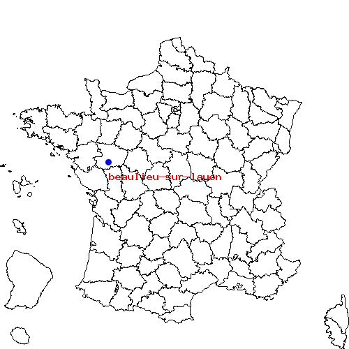 localisation sur le carte de beaulieu-sur-layon 