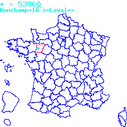 localisation sur le carte de Bonchamp-lès-Laval 53960