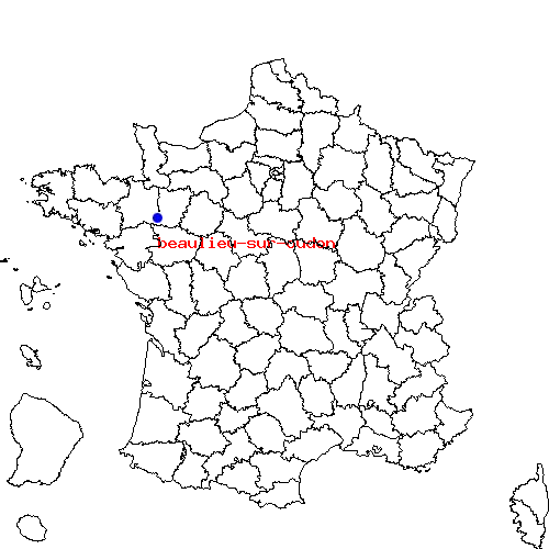 localisation sur le carte de beaulieu-sur-oudon 