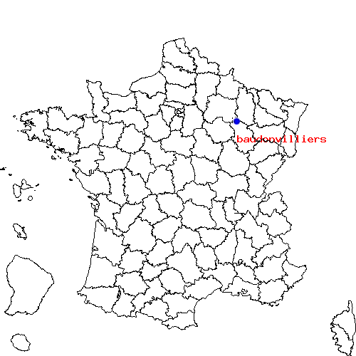 localisation sur le carte de baudonvilliers 