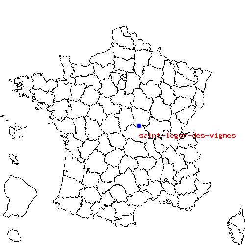 localisation sur le carte de saint-leger-des-vignes 