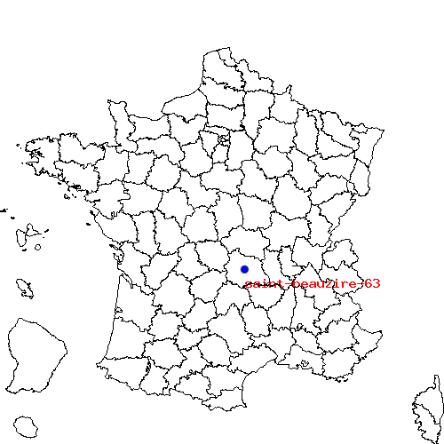 localisation sur le carte de saint-beauzire-63 