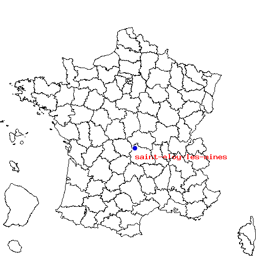 localisation sur le carte de saint-eloy-les-mines 