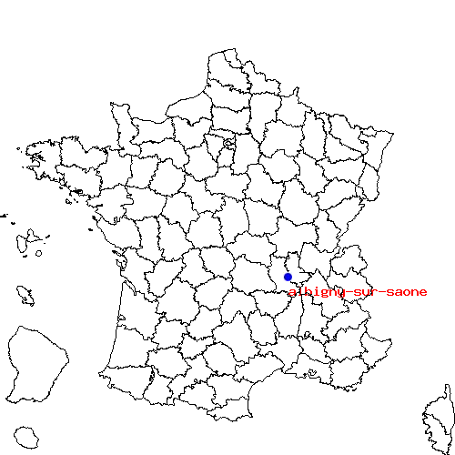localisation sur le carte de albigny-sur-saone 