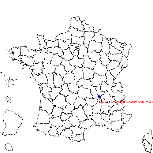 localisation sur le carte de saint-maurice-sur-dargoire 