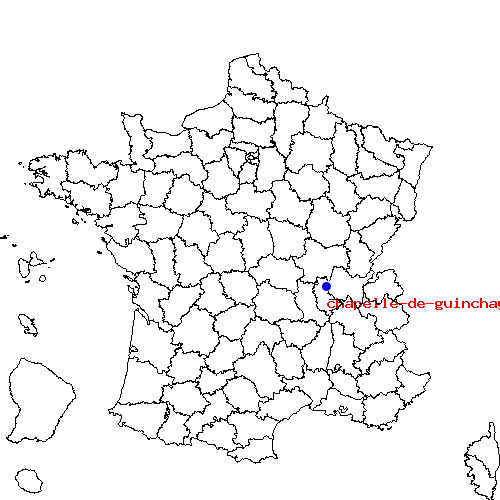 localisation sur le carte de chapelle-de-guinchay 