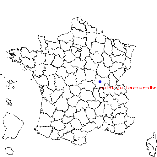 localisation sur le carte de saint-julien-sur-dheune 