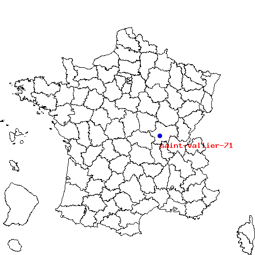 localisation sur le carte de saint-vallier-71 