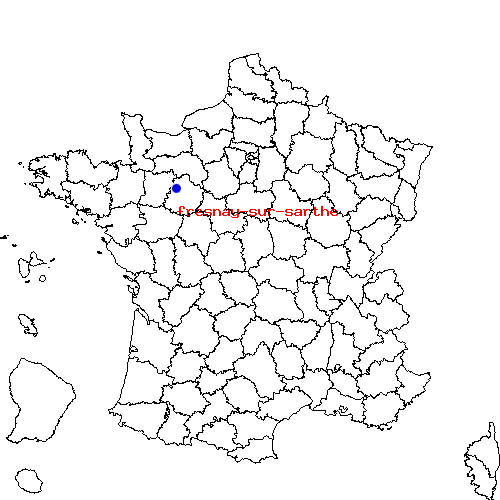 localisation sur le carte de fresnay-sur-sarthe 
