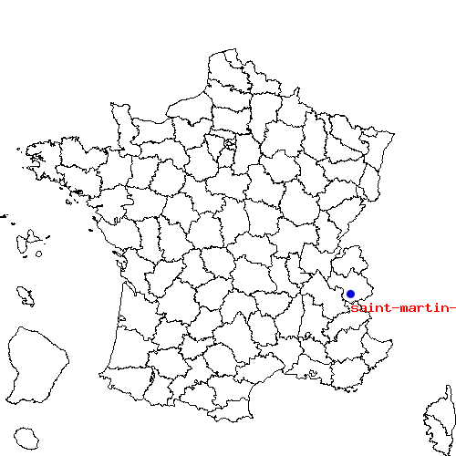localisation sur le carte de saint-martin-de-belleville 