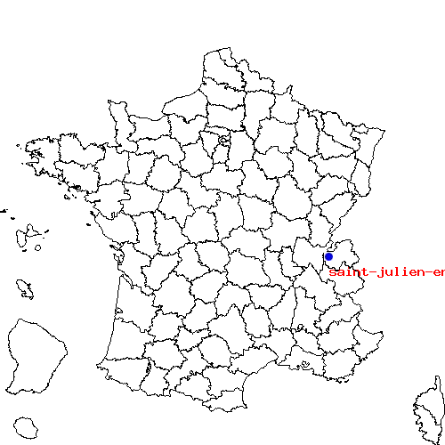 localisation sur le carte de saint-julien-en-genevois 