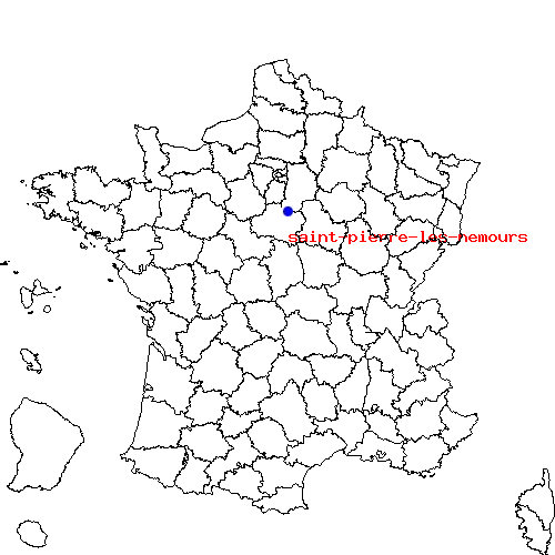 localisation sur le carte de saint-pierre-les-nemours 
