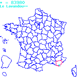 localisation sur le carte de Le Lavandou 83980