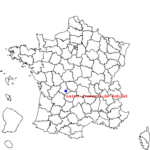 localisation sur le carte de saint-leonard-de-noblat 