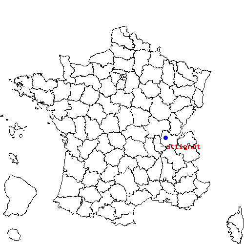 localisation sur le carte de attignat 