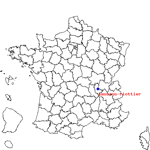 localisation sur le carte de jassans-riottier 