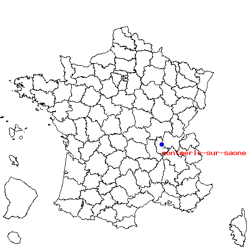 localisation sur le carte de montmerle-sur-saone 