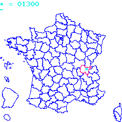 localisation du code postal 01300 Izieu sur la carte de France localisation sur le carte de Izieu 01300