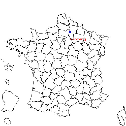 localisation sur le carte de sinceny 